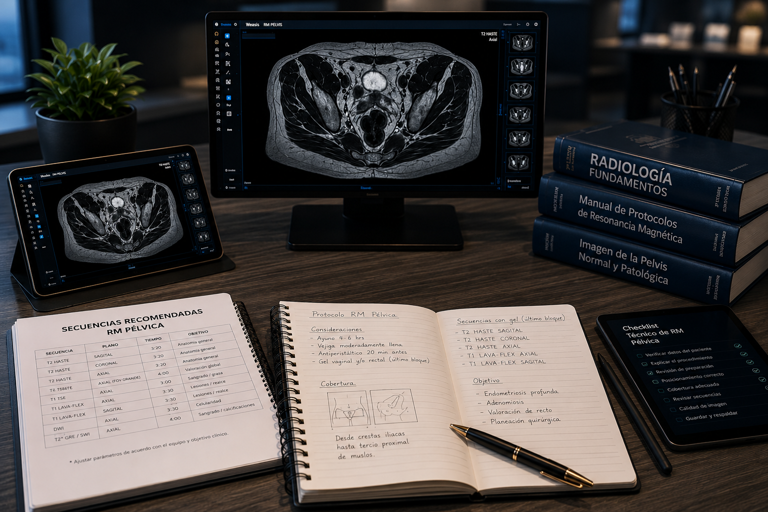 Médico radiólogo revisando imágenes médicas especializadas